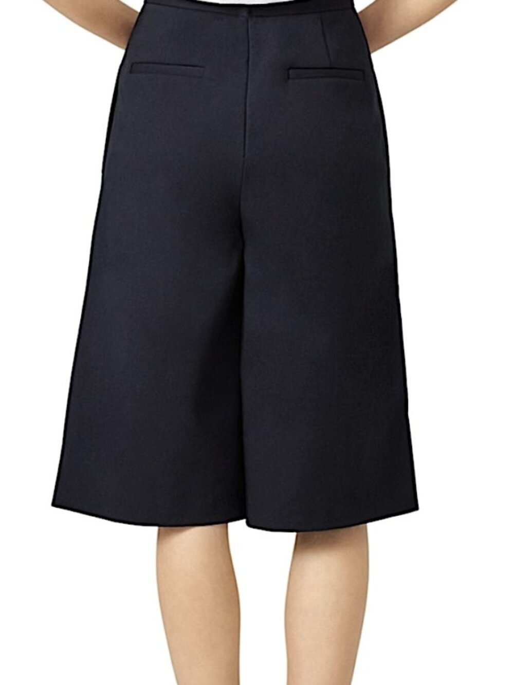 TIBI City Wrap Wide Leg Stretch Culotte Midi Pants Size 6 Black - Picture 4 of 15